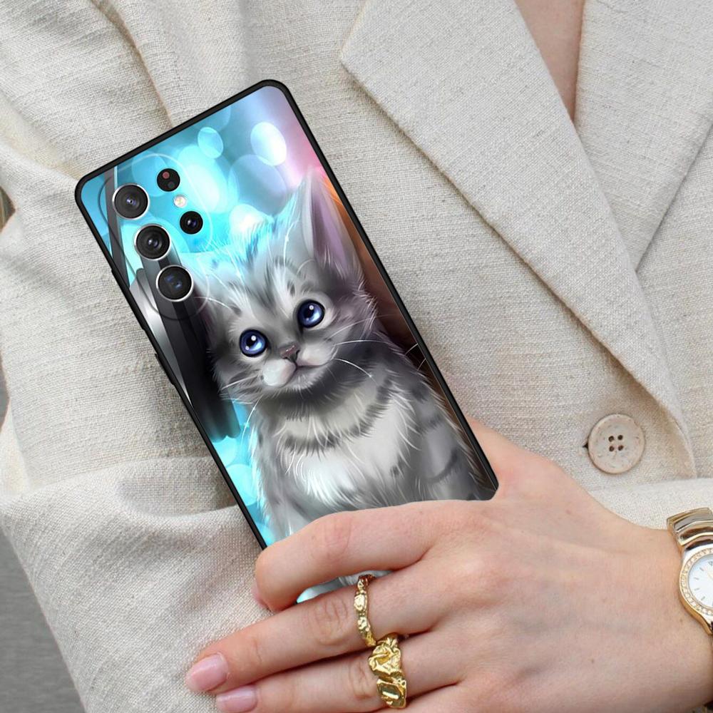 Cute Cat Animal Cell Phone Case for Samsung Galaxy S26 Ultra S25 S24 S23 S22 S21 S20 Note10 Cover