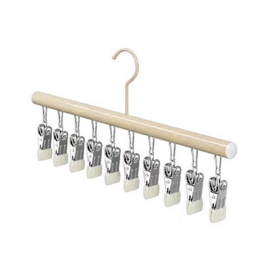 Сушилка для одежды с 10 регулируемыми зажимами, металлическая конструкция, вешалки для брюк, леггинсов, шарфов, вешалка для штанги в шкафу, органайзер для подвешивания абрикосовый