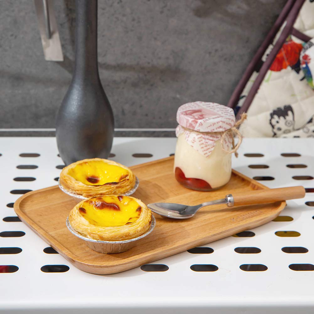 K-UNING Coffee Tray, Cafe Tray, Small Item Holder, Wooden, 225155mm, Square, Japanese Urethane Coating (Coffee Tray Small)