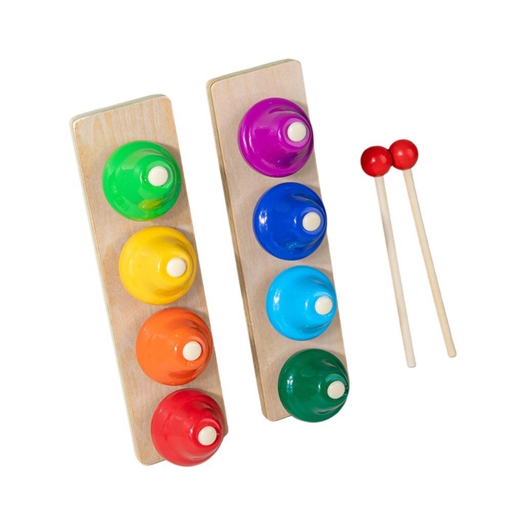 Music Table Bells 8 Notes Music Desk Hand Bells Colorful Diatonic Metal Hand Bells Musical Instruments Party Supplies China Mainland