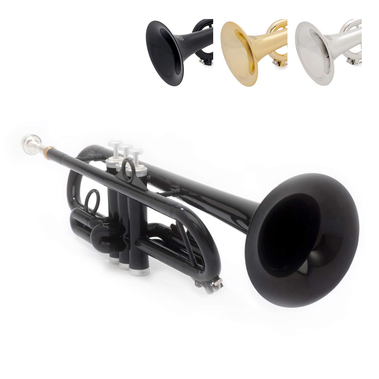 

pInstruments Plastic Wind Instrument Trumpet pTrumpet hyTech Bb tone Lightweight & durable ABS Bio coat antibacterial PTRUMPET1HTB Black [Brass