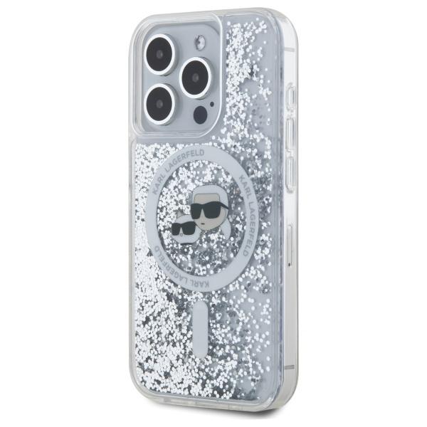 Karl Lagerfeld Klhmp15Xlgkcsgh Iphone15 Pro Max 6.7 Hardcase Transparent Liquid Glitter Karl&Choupette Head Magsafe