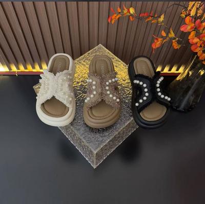 Ins Trendy Outer Slippers Women's Summer 2025 New Small Fragrant Style Pearl Lady Seaside Fairy Beach Sandals