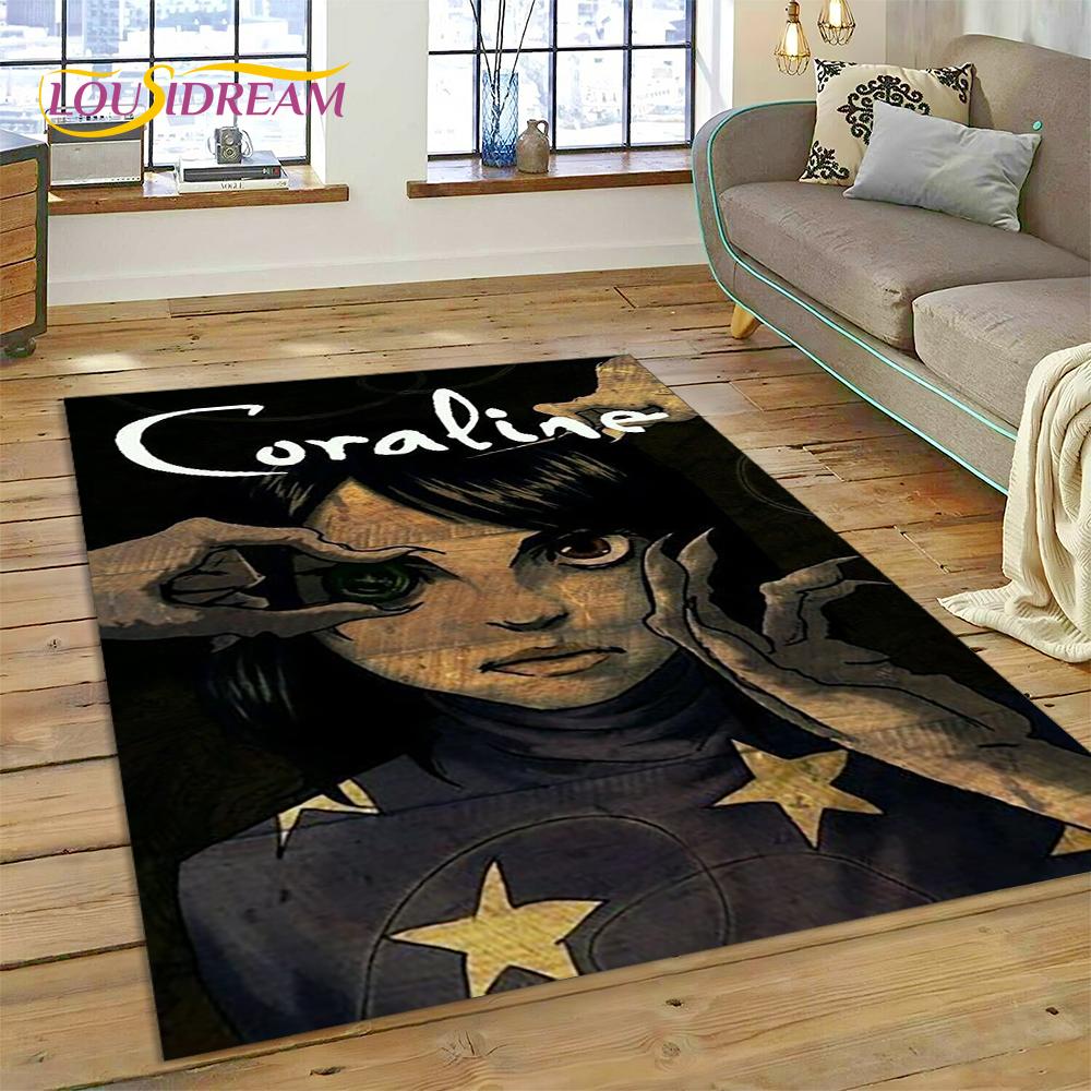27 Style Coraline Secret Door Cartoon Horror Carpet Rug for Bedroom Living Room Home Sofa Decoration,kids Large Decor Floor Mat