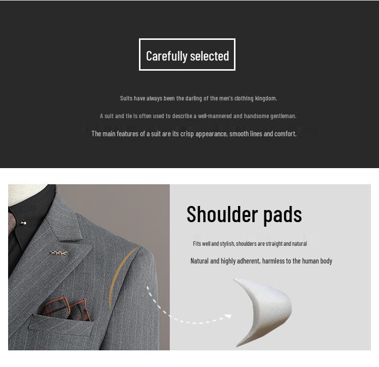 Herren Plus Size Slim Fit Gestreiftes Business Smoking Anzug Set SJT9962-P285