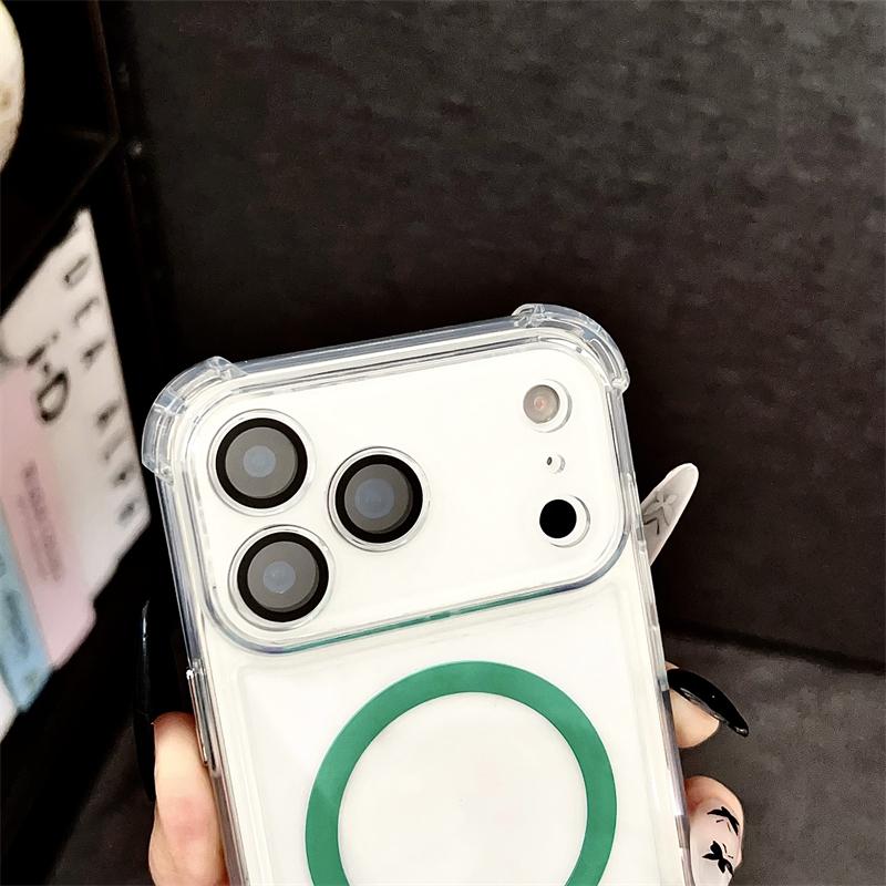 Shockproof Armor For Magsafe Clear Acrylic Phone Case For iPhone 17 17Air 17Pro 17Pro Max Wireless Charging Protective Cover