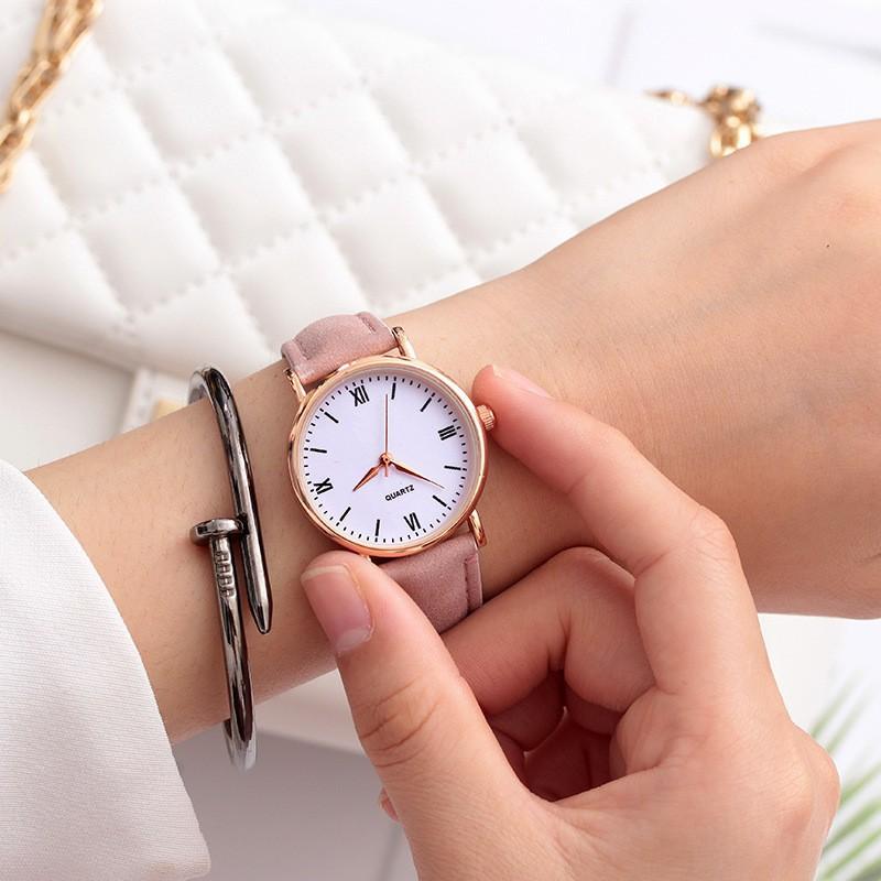 Atmospheric Fashion Pink Men'S And Women'S Watches Student Thin Belt Small Dial Small Simple Trend Spring