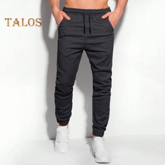 Herren-Sporthose mit Taschen, Knöchelband, einfarbig, Jogginghose mit Kordelzug und elastischer Taille für den täglichen Gebrauch im Freien und bei der Arbeit