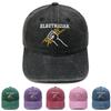 Electrician Lightning Fist Embroidered Baseball Cap Washed Retro Men's and Women's Casual Sunshade Dad Hat