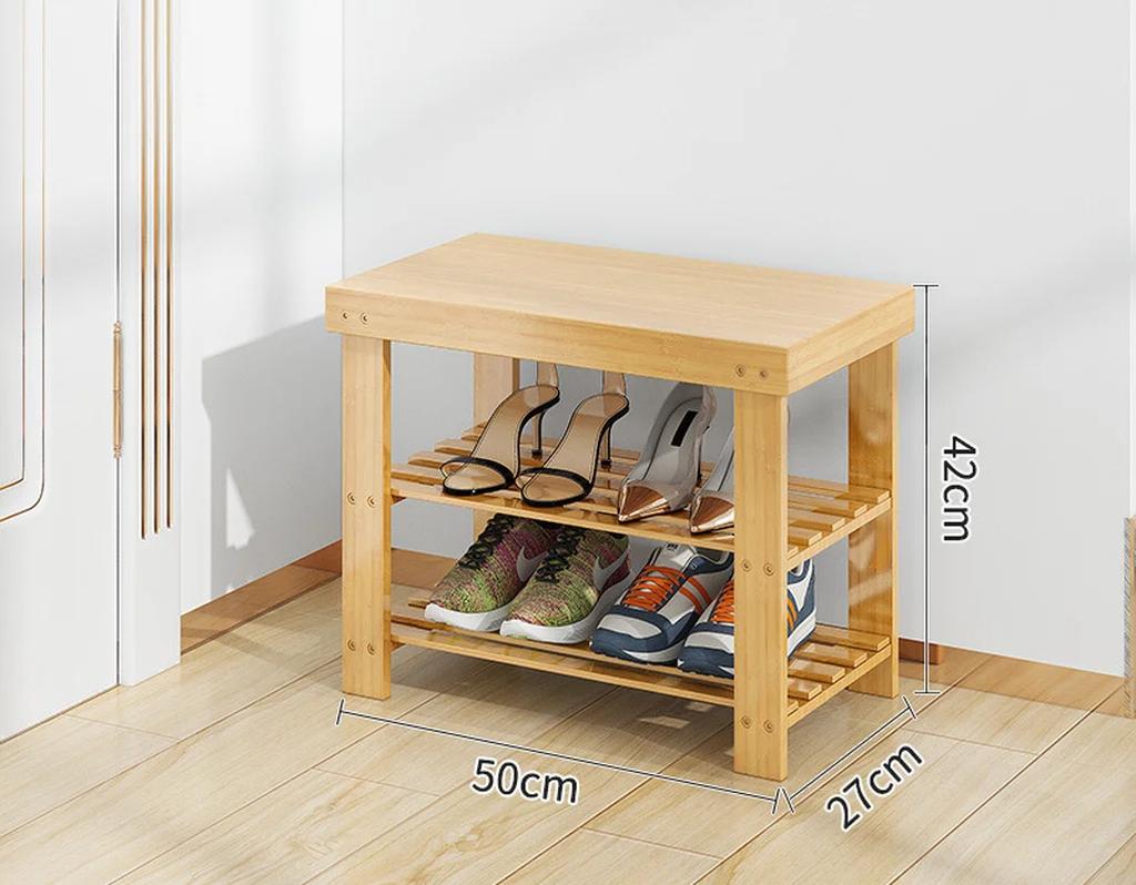 Bamboo Shoe Shelf - Multi-layer Dustproof Rack for Home & Dormitory