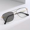 New Retro Double Beam Design Metal Frame Glasses For Men And Women Day And Night Use Anti-Blue Light Color-Changing Glasses