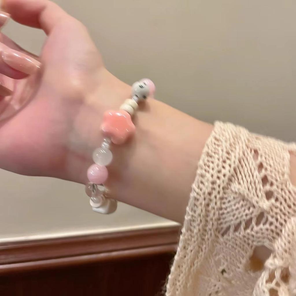 New Chinese Ceramic Beaded Bracelet Femininity Sweet And Cute Girl Bracelet Niche Versatile National Style Jewelry