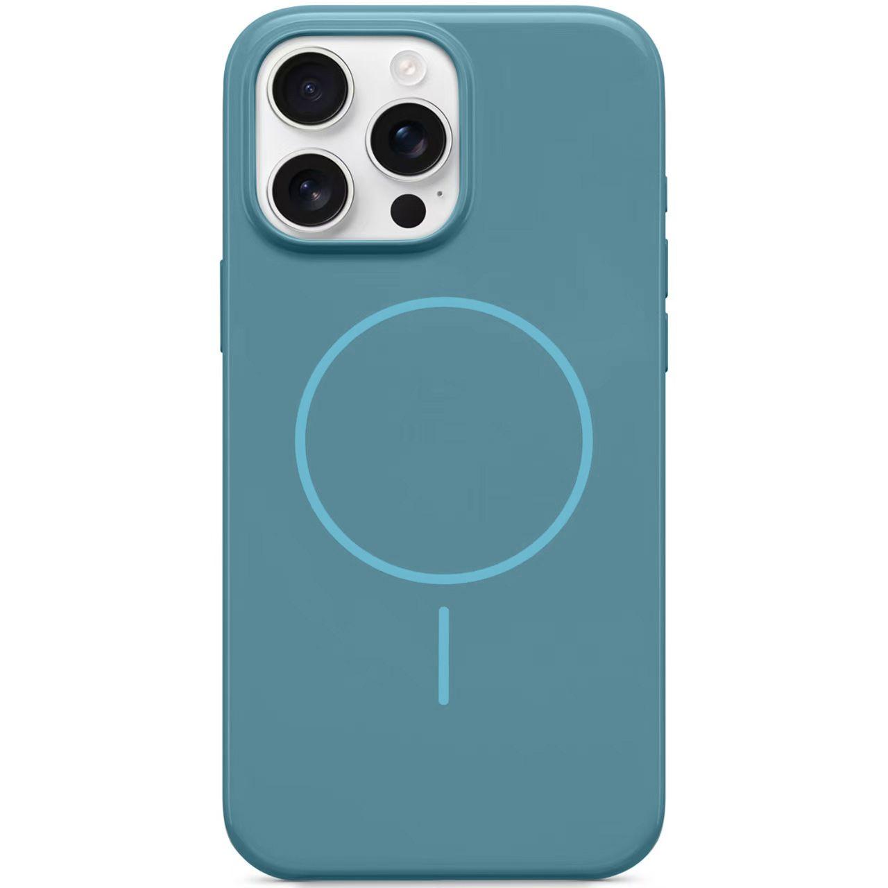 

Чехол для телефона из жидкого силикона для Apple iPhone16promax-мягкий TPU устойчивый к падениям магнитный чехол MagSafe для телефона iPhone16/15/14/13/12/11/Pro/Promax Apple 5 синий