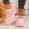 Women's Breathable White Sneakers - Korean Style, Versatile, Casual, Thick-Sole Sports Shoes for Spring and Summer.