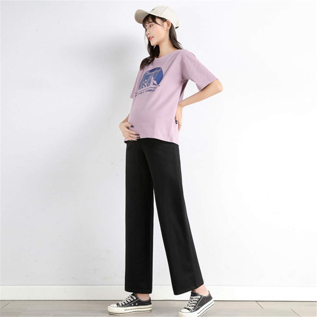 Onabebi Maternity Wide Leg Pregnancy Lightweight Fleece Adjustable Slimming Effect Wide Leg Pants Black Pants, Pants, Pants, Lining, Leg-Lengthening,