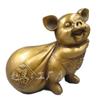 Figurine Lucky Bag Pig Antique Brass Home Decor Metal Ornament