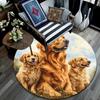 Golden Retriever Round Area Rug,Carpet Rug for Living Room Bedroom Sofa Playroom Decor,Non-slip Floor Mat