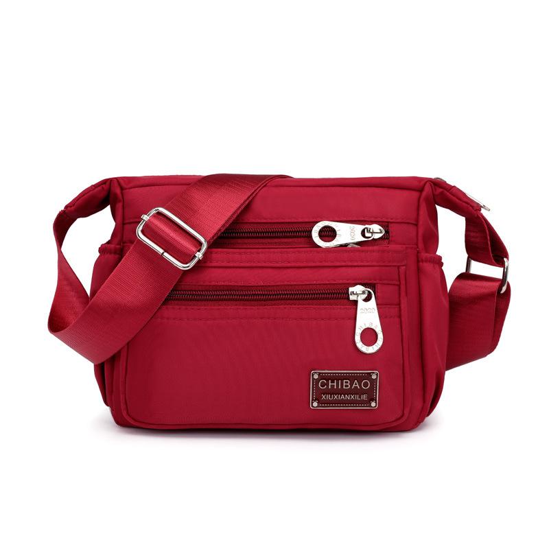 

Chi Leopard Nylon Crossbody Bag Women s 2 New Trendy Women s Bag One Shoulder Canvas Mom Bag Versatile Burgundy small