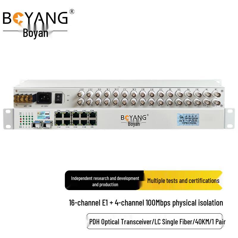 Boyang 16E1+4FE Optical Multiplexer