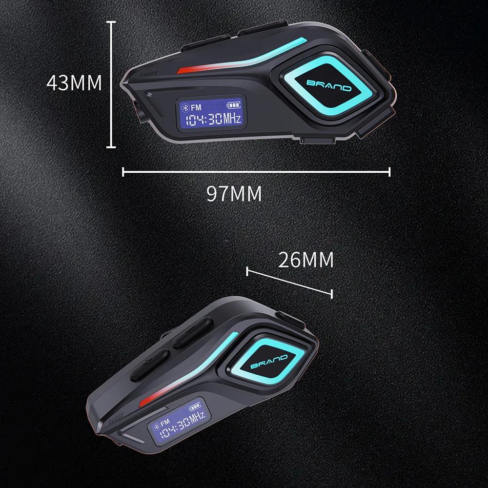 K08 Universal Motorcycle Helmet Headset Hands-Free Calling Bluetooth 5.4 IPX8 Waterproof FM Radio 2in1 Mic Wireless Earphone