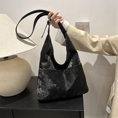 College-Eimerbeutel im koreanischen Stil Damen Neue Trendige Mode Tragetasche Lässige Große Kapazität Einzelne Schulter Unterarmtasche