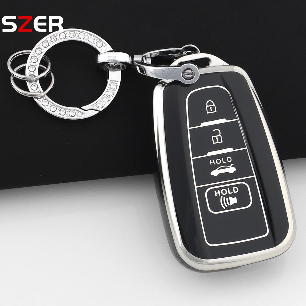 4 Buttons Tpu Remote Car Key Case Cover For Toyota Chr Camry Corolla Rav4 Highlander C-Hr Prius Land Cruiser Prado Key Chain Fob