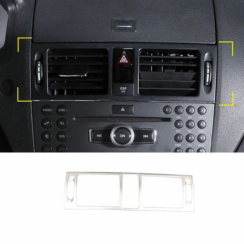 Silver Titanium Middle Air Outlet Vent Cover Trim Fit For Benz 2007-2014 C-Class