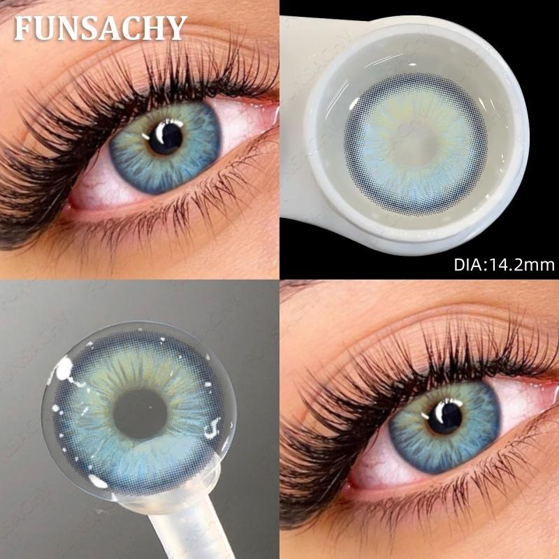 FUNSACHY 1 Pair Natural Colored Contact Lenses for Eyes Brown Pupils Lens Contact Lenses Cosmetic Green Contacts New Color Lens