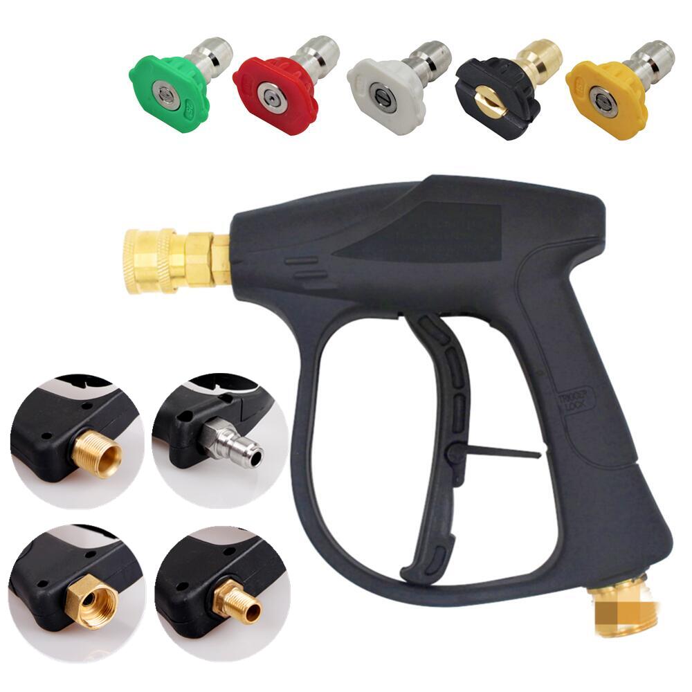 

High Pressure Car Wash Gun With 5pcs G1/4 Nozzles Angle Adjustable Jet Washer Clear