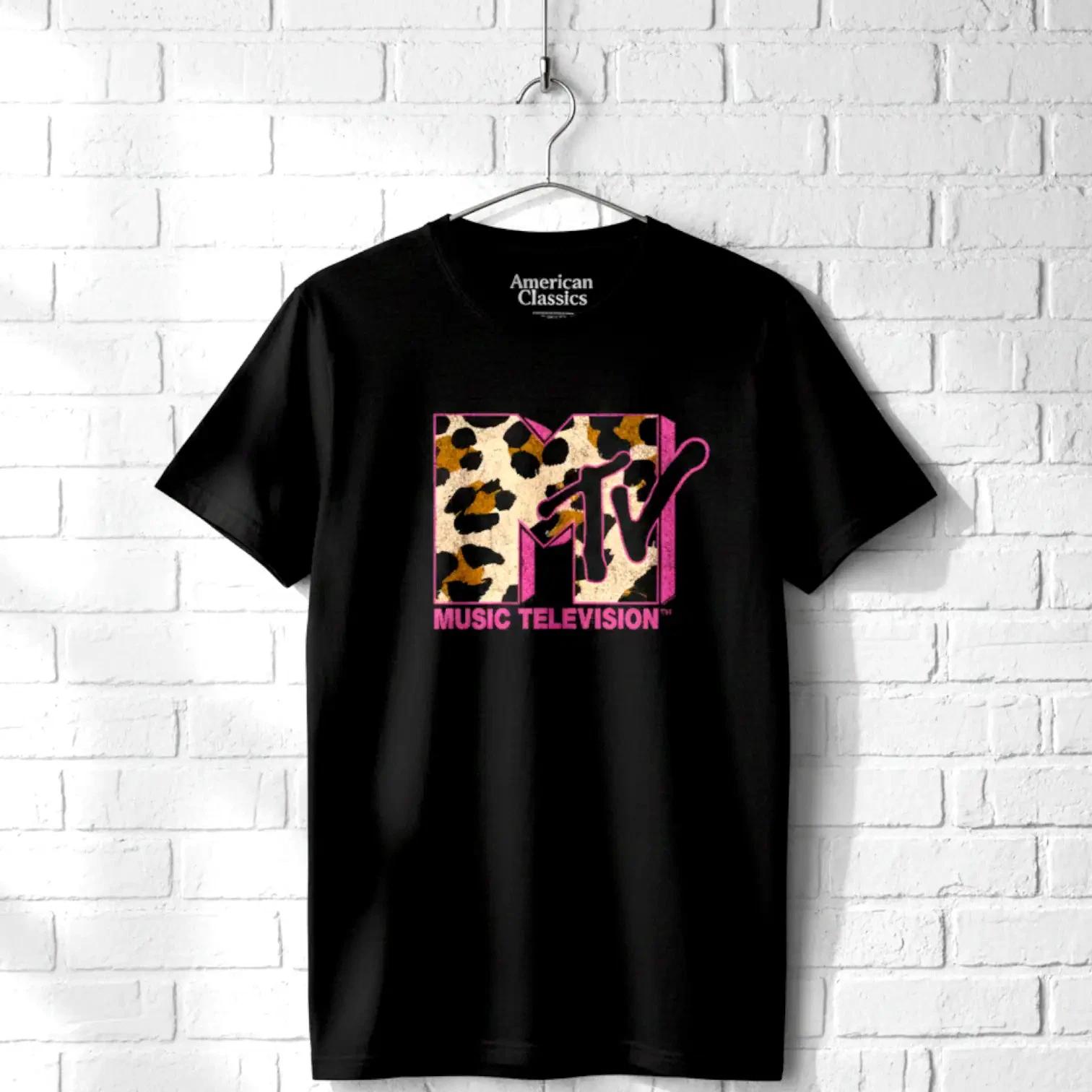 MTV Leopard Print Logo Men s T Shirt XXXL