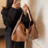 Chic Retro Large Tote Bag For Women In Black Brown Or Coffee Stylish Versatile Design For Fall And Winter