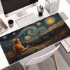 Van Gogh Style Starry Sky Mount Fuji Sakura Desk Mat Xxl NonSlip Rubber Gaming Mousepad Art Landscape Keyboard Pad