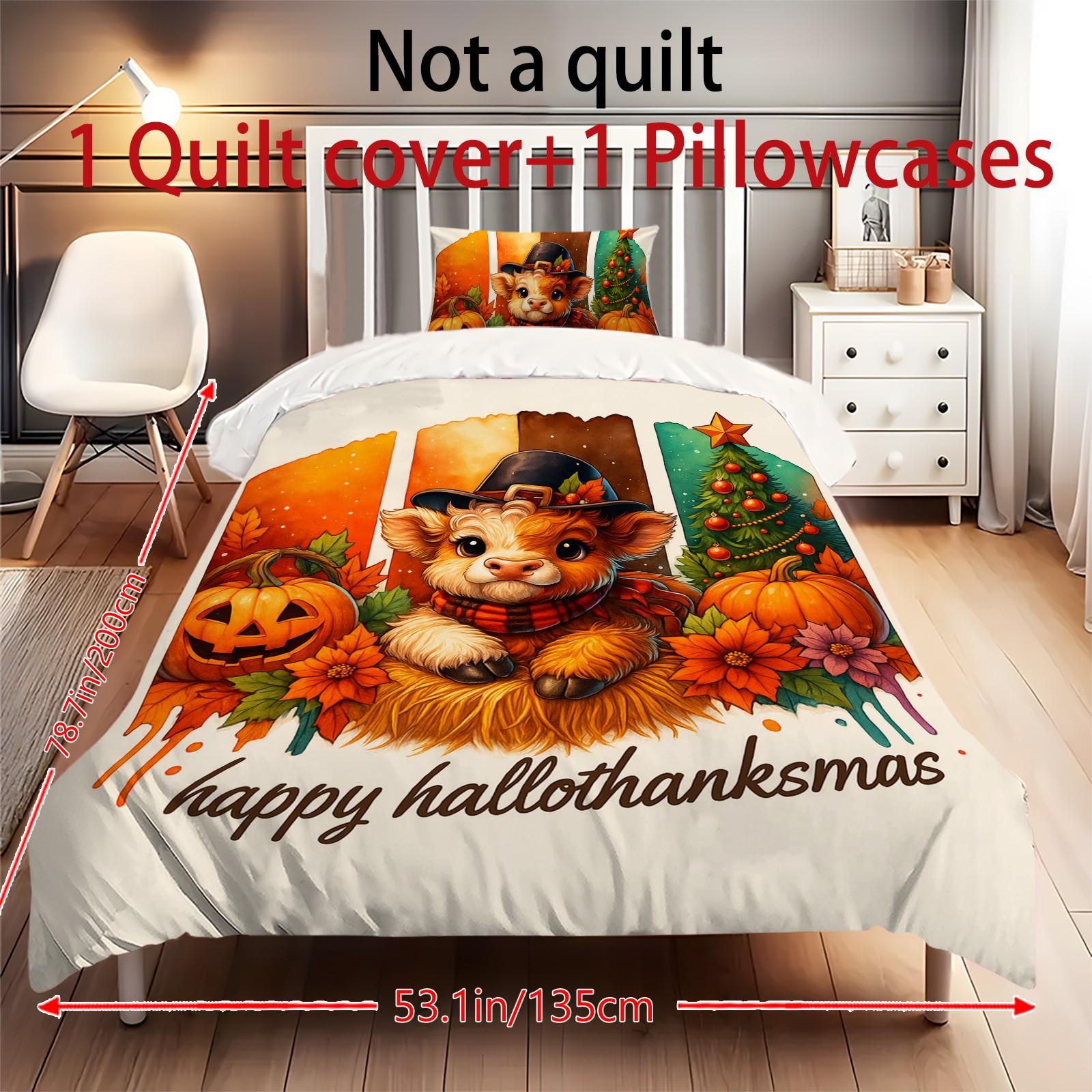 

Пододеяльник с принтом рождественских украшений. Супермягкая матовая микрофибра для двуспальной кровати. Удобный комплект с застежкой-молнией и 2 наволочками. One Size