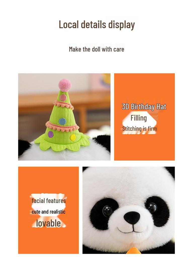 Adorable Panda Birthday Plush Toy for Kids - Gift for Boys & Girls