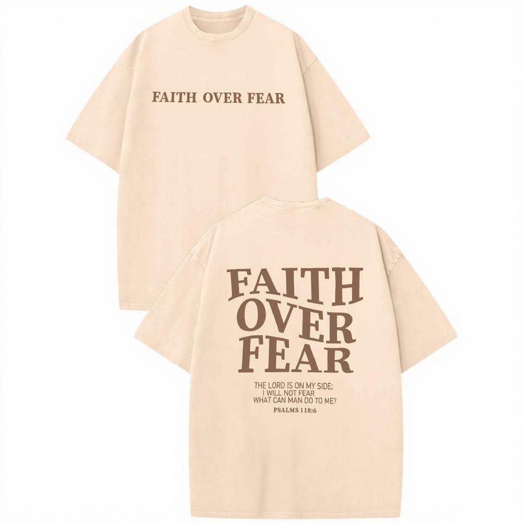 BANGELY Faith Over Fear Shirt Men Graphic Shirts Workout Gym Jesus Christian Religious Tees Fashion Short Sleeve Tops