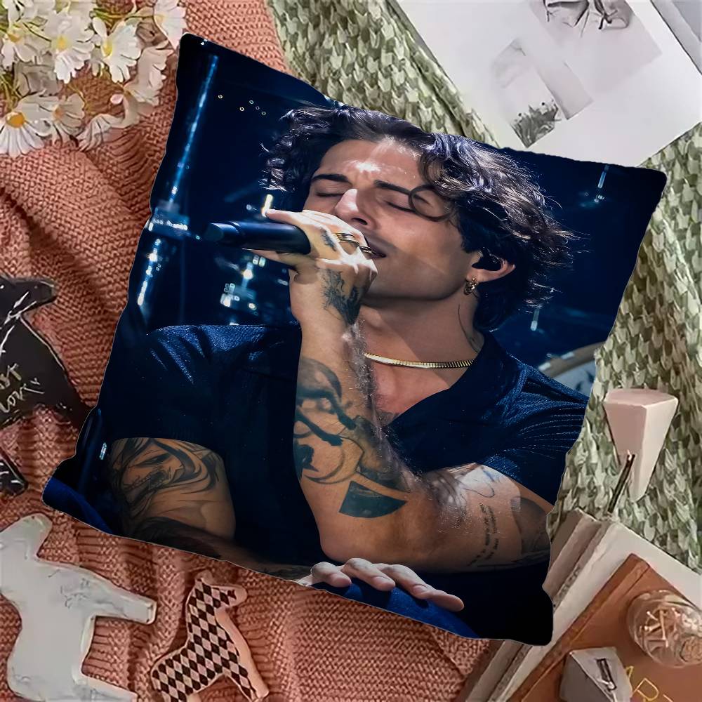 M-Maneskin D-Damiano David Band Personalized picture text home decorative pillows Household Gifts 45x45cm