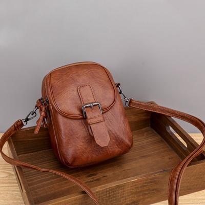 Vintage Design PU Leather Crossbody Shoulder Bags for Women Spring Retro Branded Handbags and Purses Ladies Mobile Phone Sac
