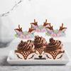 24set Paper Sika Deer Cupcake Wrapper Party Supplies Cupcake Decorating Tool  2024 New Year