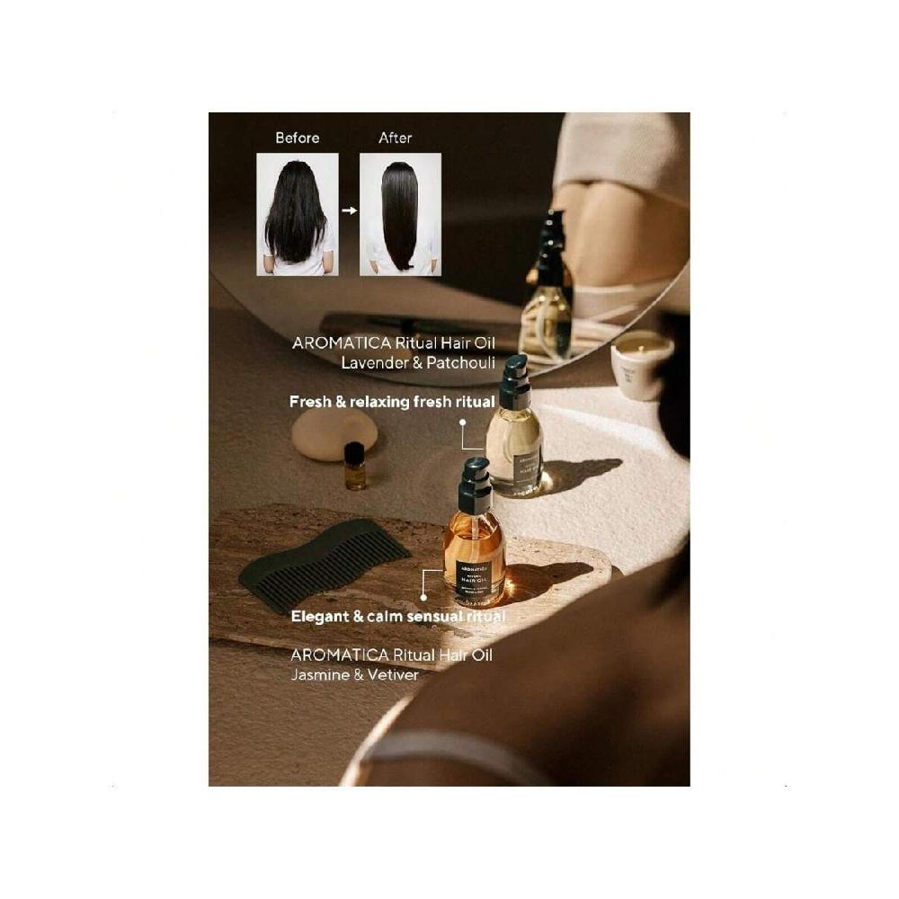Aromatica Ritual Jasmine & Vetiver Hair Oil 50ml Nourishing Silicone-Free Oil For Damaged Frizzy Hair With Pure Fragrance