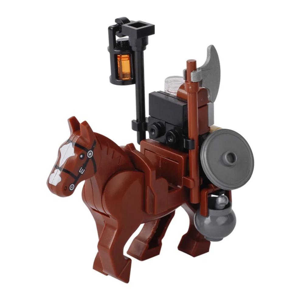 Medieval City MOC Stavební bloky Vojenské figurky vojáků Hradní věž Fontána Nástěnka k bazénu Cihly Dětská Halloweenská hračka