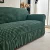1Pc Seersucker Sofa Slipcover With Skirt Solid Color Bubble Gauze Sofa Couch Cover Dustproof Furniture Protector For Living Room