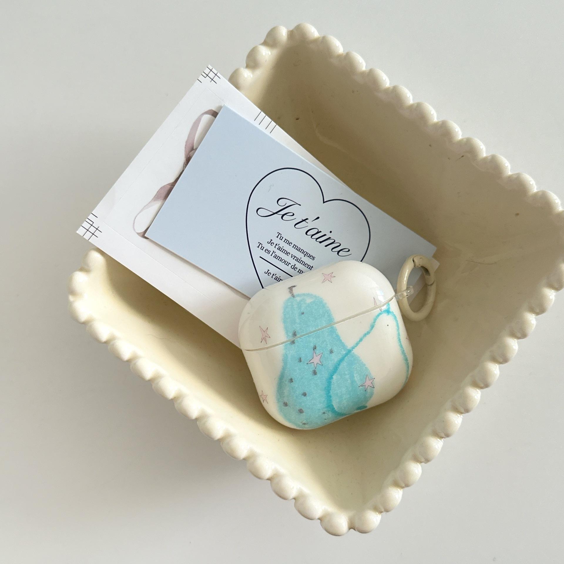 ins simple graffiti pear earphone protective cover for AirPods new 1st generation new 1st generation cute 1/1st generation/Pro1 Airpods 1/2 generation