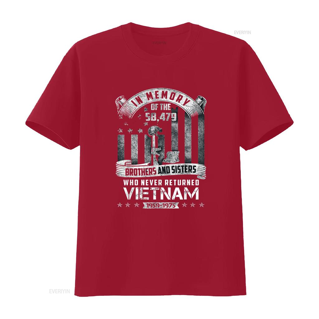 Womens In Memory Of Vietnam Veteran T Shirt Black 2XL Vintage Washed Homme Breathable Soft Unisex Stretched Stylish Comfortable