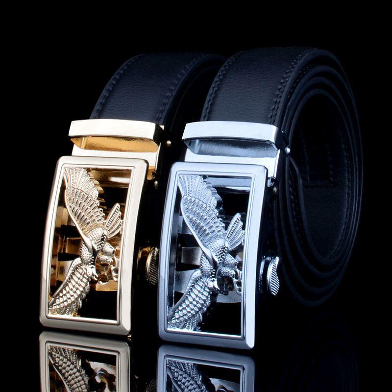 Eagle Automatic Buckle Leather Mens Belt Premium Quality Luxury Belts For Men