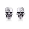 Halloween  Skull Earrings, Full Diamond Skull Head Punk Earrings