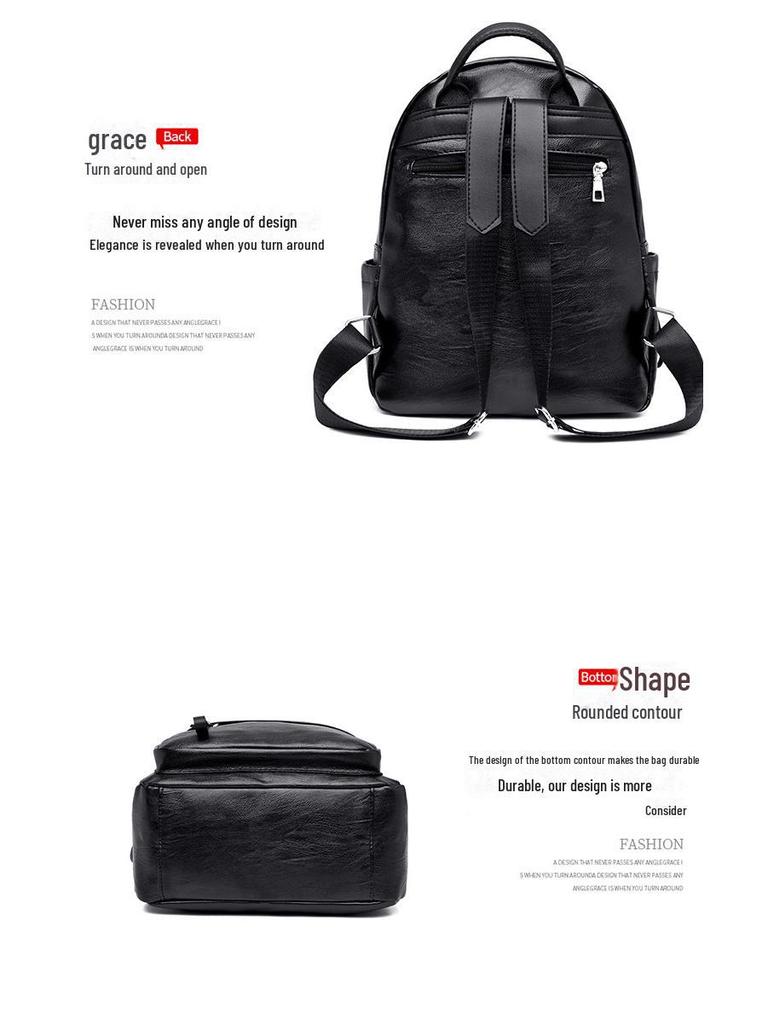 Módní korejský PU módní batoh 2024 pro ženy – příležitostný, univerzální, velká kapacita