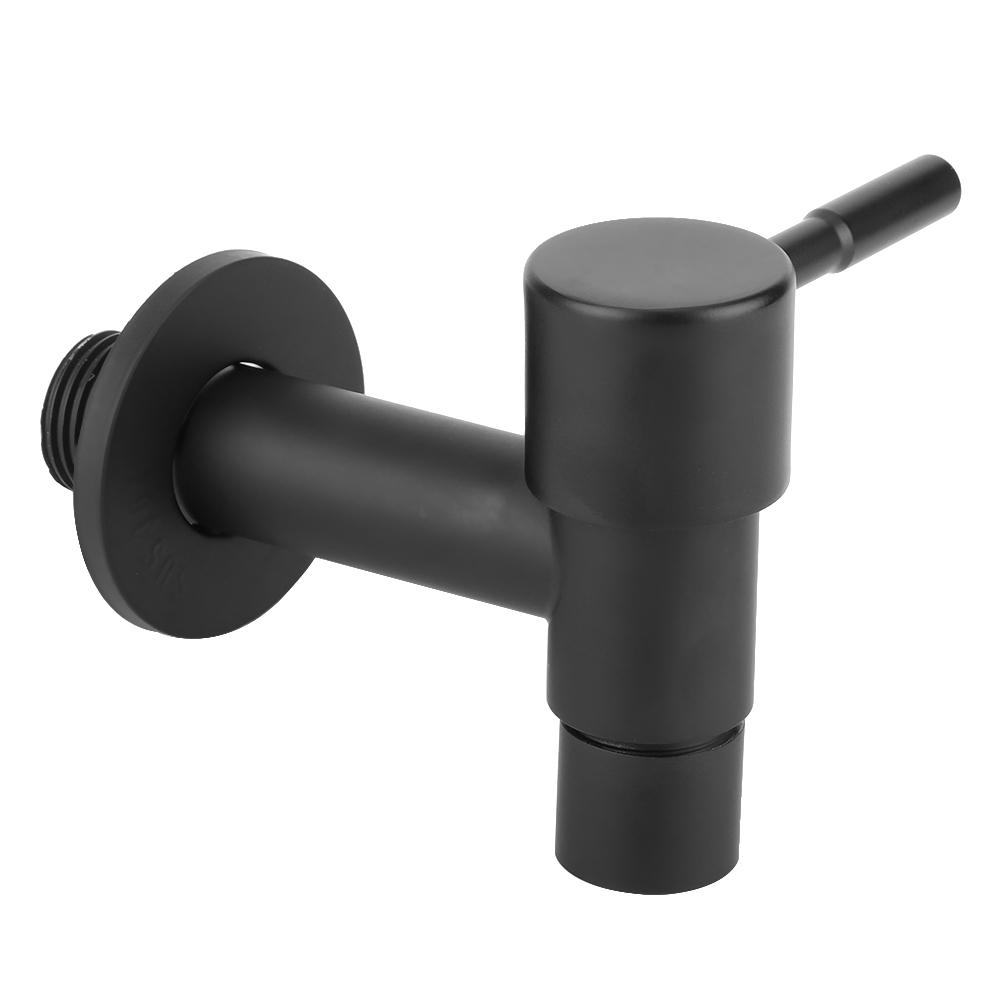 Bathroom Stainless Steel Black Quick Single Cold Faucet Mop Pool Water Tap Male Thrd G1/2in