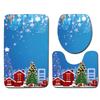Santa Toilet Three-Piece Floor Mat Doormat Bathroom Carpet