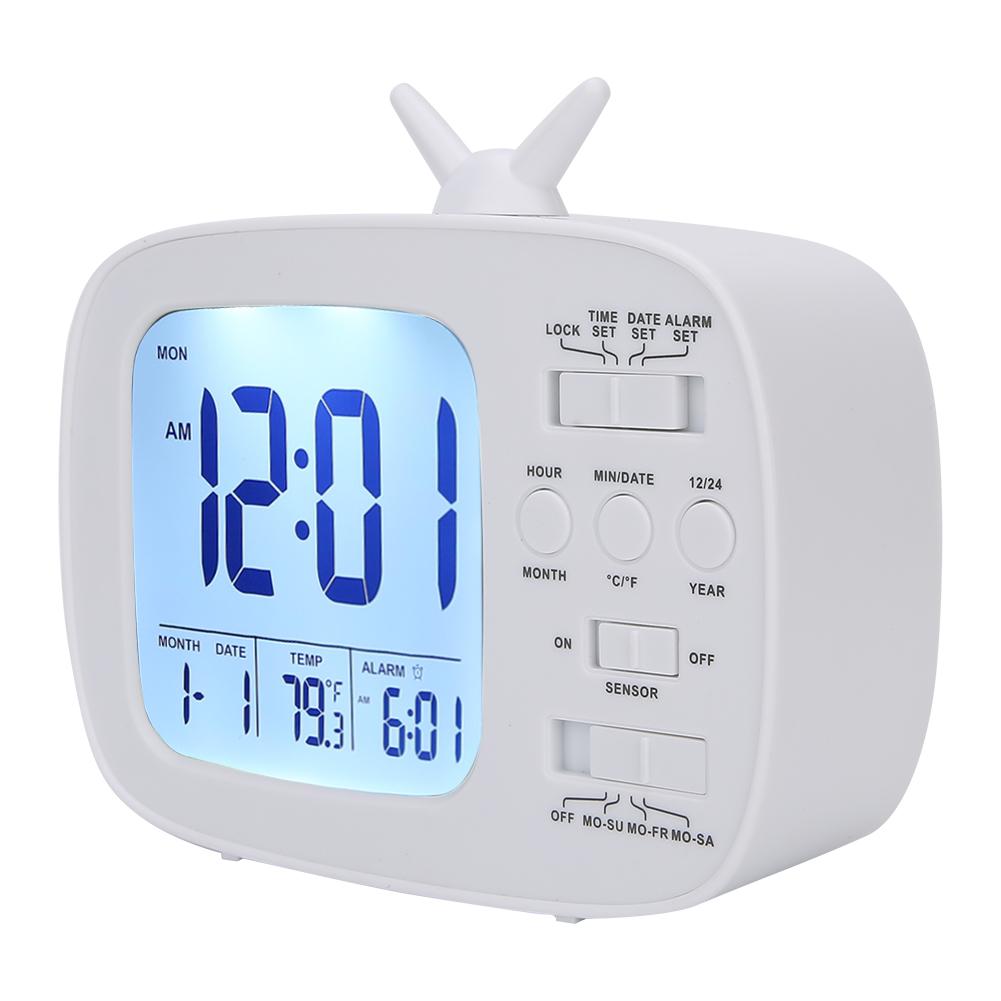 

Умный будильник многофункциональный светодиодный цифровой дисплей 1224-часовой переключатель для дома и спальни белый