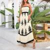 Women's Fashionable Retro Printed Bohemian Beach Dress Beach Vacation Strap Dress